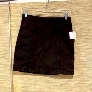 Free People Mini Black Jean Skirt